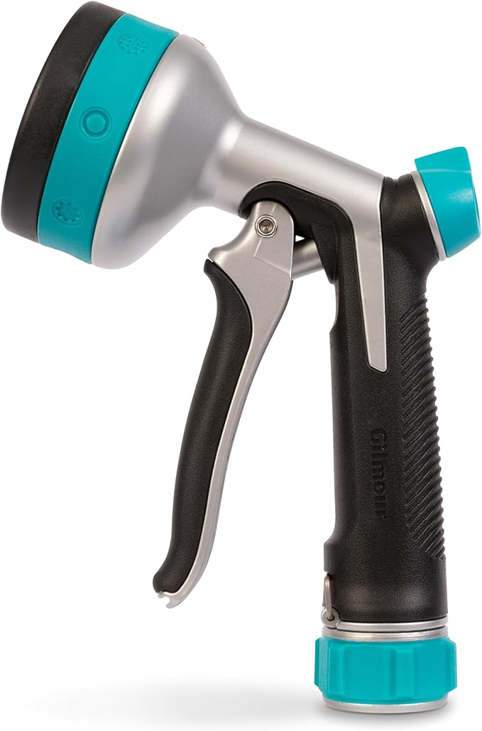 Gilmour Heavy Duty Front Control Garden Hose Nozzle with 8 Pre-set Spray Patterns, Water Hose Nozzle for Watering Garden or Lawn