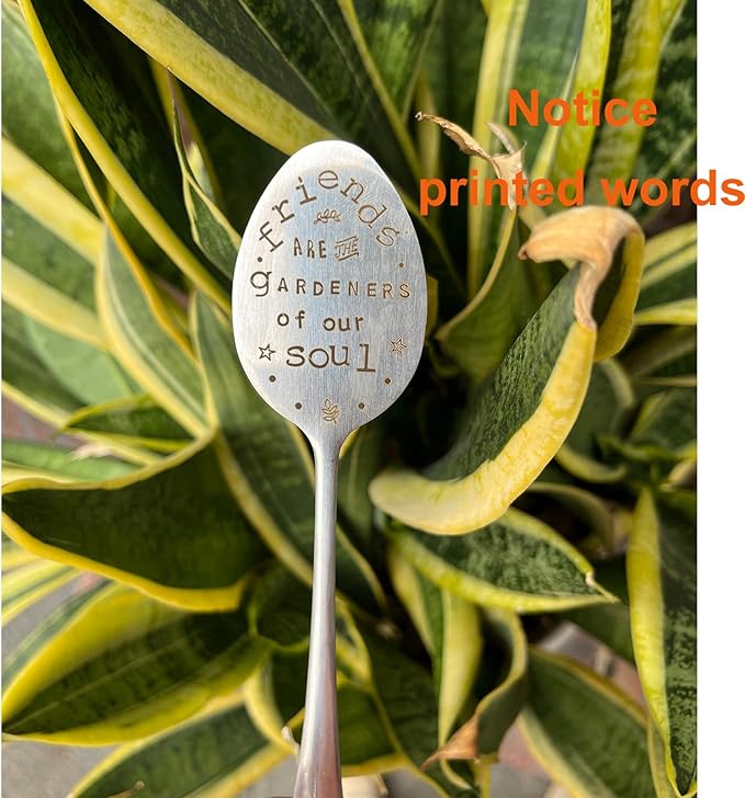 Garden Plant Marker Friendship Gift for Women Gardeners, Plant Stake Label Sign Tag Gardening Gifts for Woman Plant Lovers, Metal Garden Decoration (Gardener of Our Soul)
