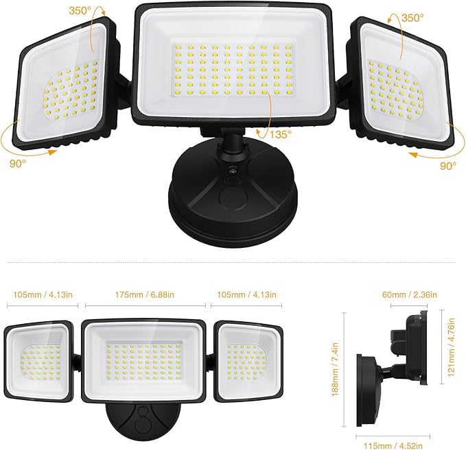 Onforu 130W LED Security Light, 13000LM Outdoor Indoor Flood Light Switch Controlled, IP65 Waterproof LED Exterior Floodlight, 6500K White Wall Mount Security Lighting for Entryway,Garage,Yard,Eave