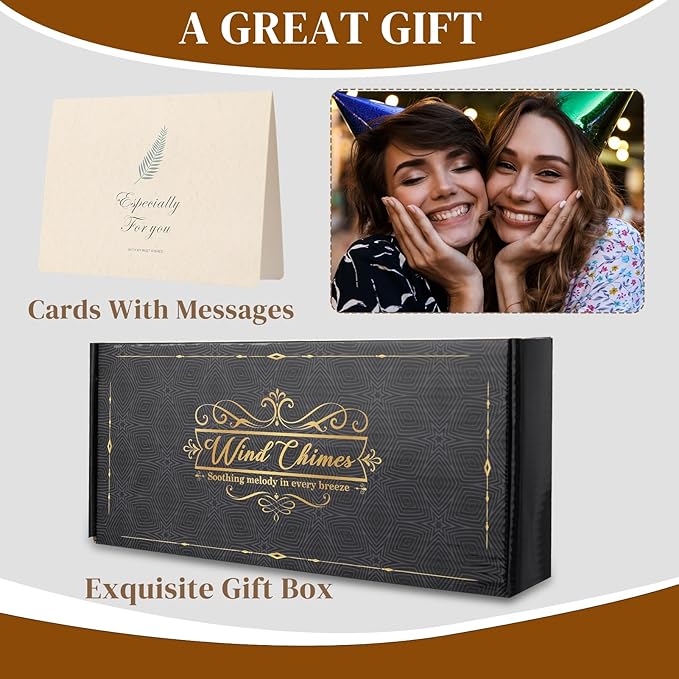 Friendship Gifts,Christmas Birthday Gifts for Best Friend Women Men,33" Best Friend Wind Chimes for Women Men Patio,Window and Garden Decoration