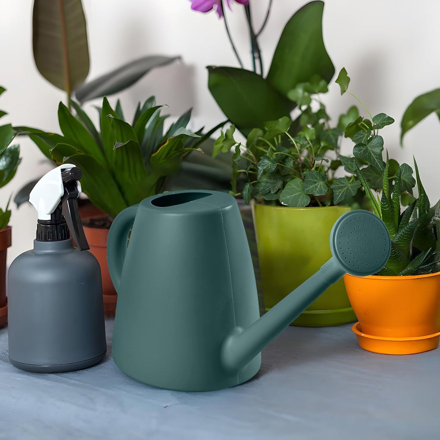 ZXJ Plant Watering Cans for Indoor and Outdoor Home Garden Plants - with Long Spout - Blackis Green - 1/2 Gallon