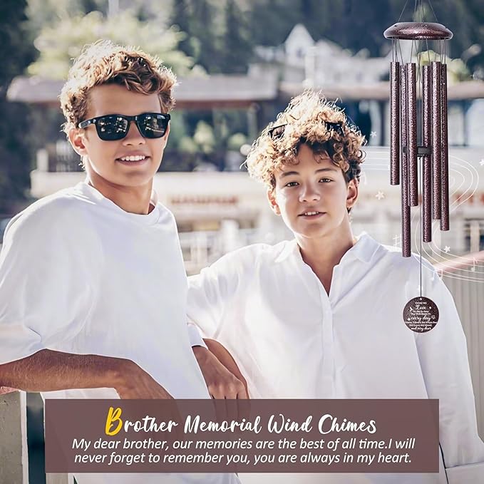 Memorial Gifts for Loss of Brother, 25''Memorial Wind Chimes, Bereavement, Condolence, Remembrance, Sympathy Gifts Windchimes in Memory of Brother