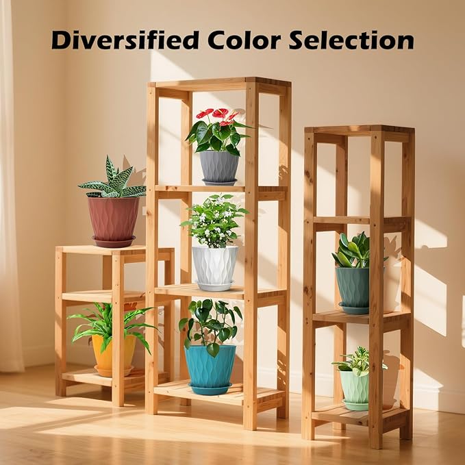 GARDIFE 7/6.5/6/5.5/5/4.5/4 inch Plant Pots, 7 Pack Flower Pots Indoor Outdoor, Planters with Drainage Holes and Tray Saucers (Color-Red)