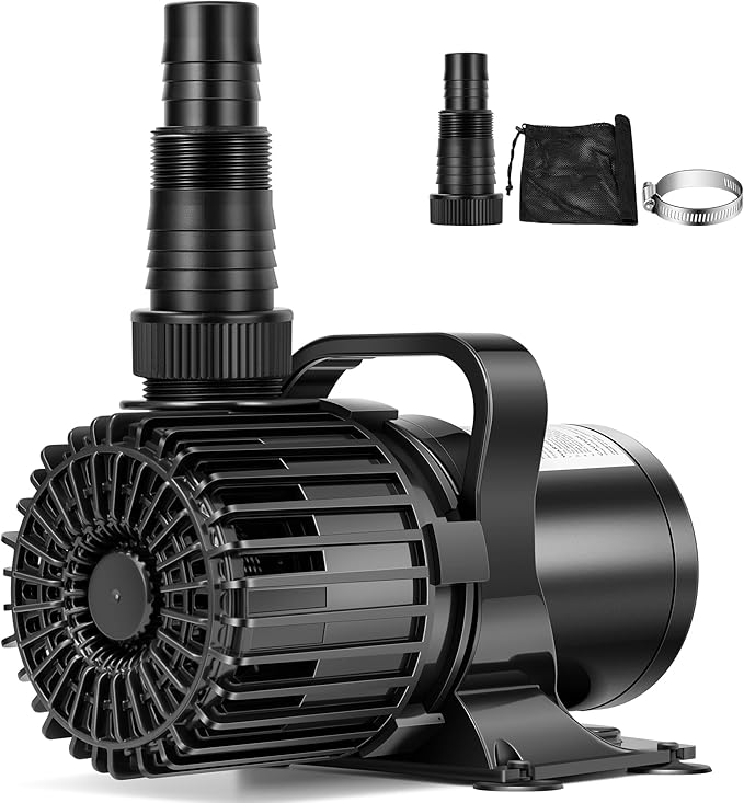VIVOHOME 310W 5300GPH Submersible Water Pump with 180° Seamless Adjustable Nozzle and Barrier Bag for Koi Pond Waterfall Fountains Fish Tank