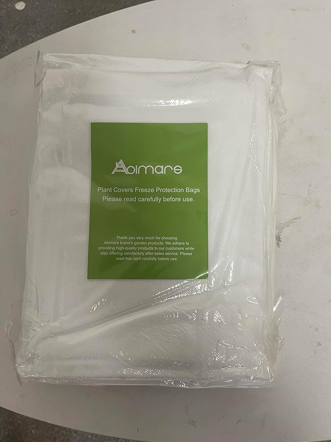 Abimars Thicker Plant Covers Freeze Protection Jacket 2.36 oz/yd², 5'x5' Reusable Winter Plant Covers with Drawstring & Zipper, 2 Pack Light, Porous Fabric for Plant Breathing