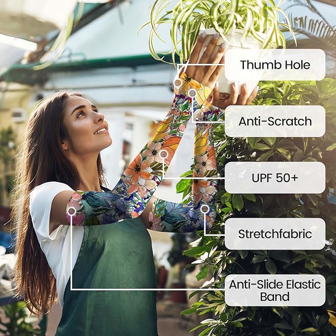 Gardening Sleeves for Women Farm Sun Protection Thorn Proof Cooling Arm Sleeves to Cover Arms for Garden Sports