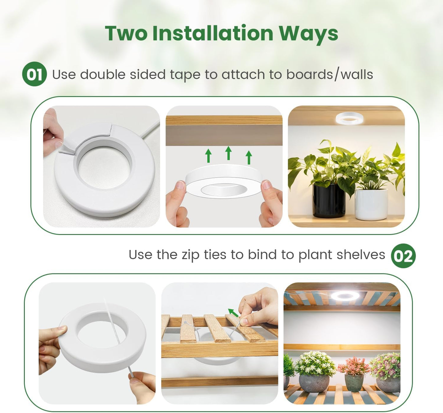 Small Grow Lights for Indoor Plants, 192 LEDs Full Spectrum Plant Grow Light with DC Adapter, 6/12/16H Timer, 3 Color Modes, 5 Brightness Levels, 3.5" Growing Lamp for Small Plants (4-Head)