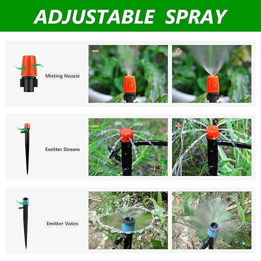 256FT Automatic Drip Irrigation System Kit,Automatic Garden Watering Misting System for Greenhouse, Yard, Plant ,Lawn with 1/2 inch Hose 1/4 inch Distribution Tubing and Accessories