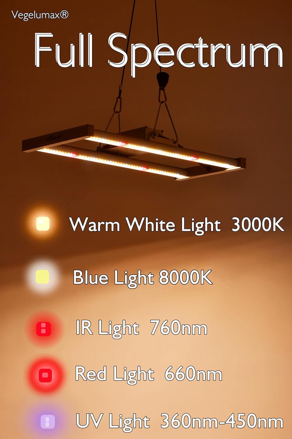 100W LED Grow Light Bar,UV IR Diodes Included,Sunlike Full Spectrum Growing Lamp for Horticulture Indoor Plant Growth Veg Flowering Fruiting,3300K,Aluminum Heat Sink,Power Dimmable