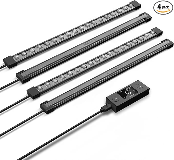 AC Infinity IONBEAM S16, Full Spectrum LED Grow Light Bars 16”, Deeper Penetration Samsung LM301H EVO Diodes and Digital Dimming Timer Controller, for Veg Bloom Indoor Plants, Grow Tents, Greenhouses