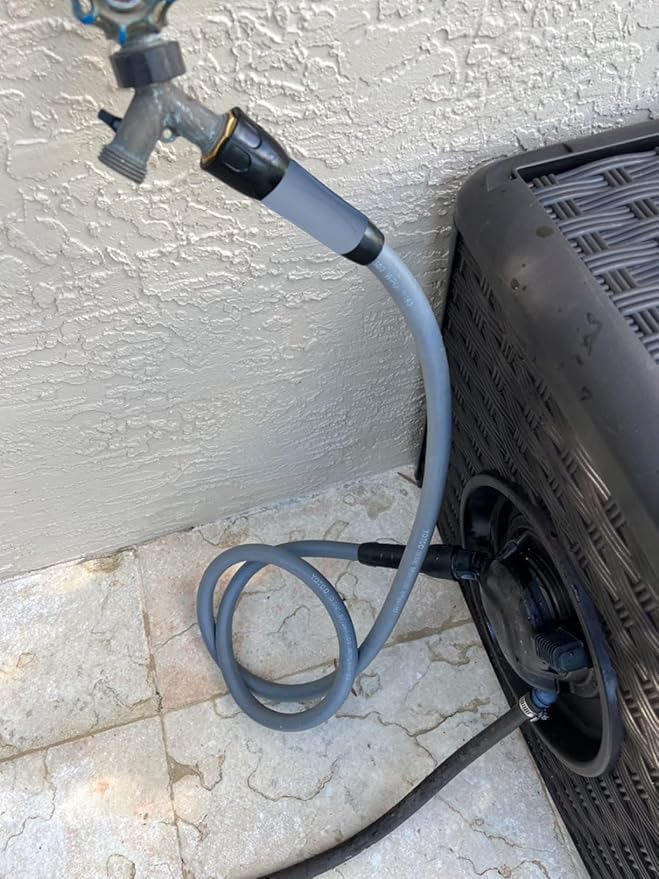 YOTOO Heavy Duty Hybrid Garden Lead in Water Hose 5/8-Inch by 1.28-Feet 150 PSI, Kink Resistant, All-Weather Flexible with Swivel Grip Handle and 3/4" GHT Solid Brass Fittings, Gray