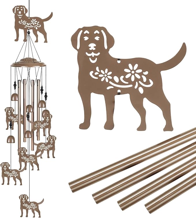 Outdoor Dogs Wind Chimes Decor, Portable Mobile Wind Catcher, Sympathy Wind Bells, Memorial Gifts for Mom, Housewarming, Blessing WindChimes(Outside/Indoor/Home/Room/Porch/Yard/Tree/Garden Decorate)