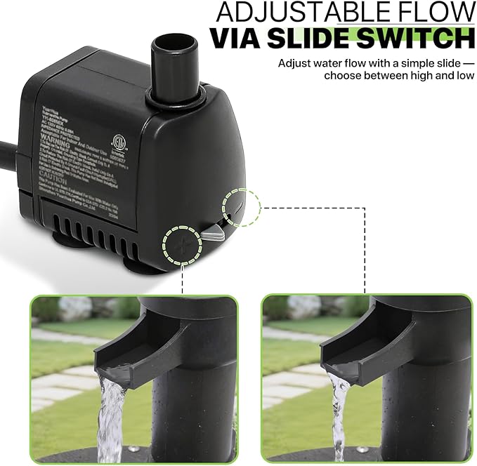 Magshion Barrel and Pump Water Fountain, Freestanding Cascading Waterfall Fountain with Electric Recirculating Pump, 2-Tier Water Feature Decor for Garden, Patio, Backyard, or Porch, Dark Green