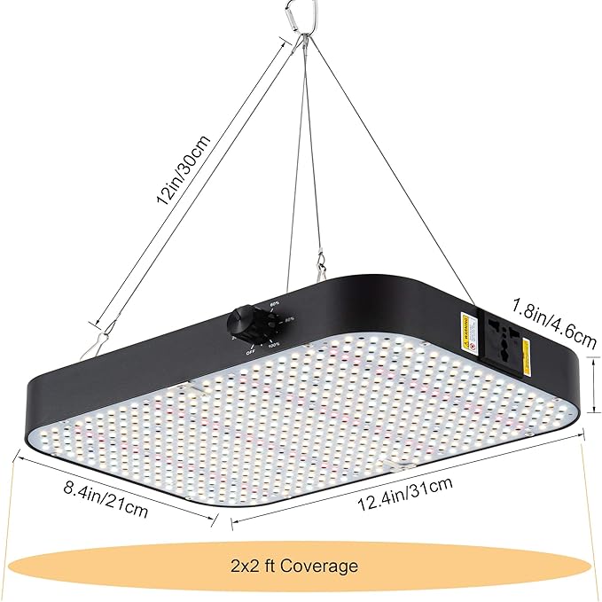 FECiDA 2025 Upgrade Professional LED Grow Light 200 Watts Actual Power, 2x2 ft Grow Gent Light for All Growth Stages, Higher Output, Dimming Function Makes Greater Harvest and Saving Money