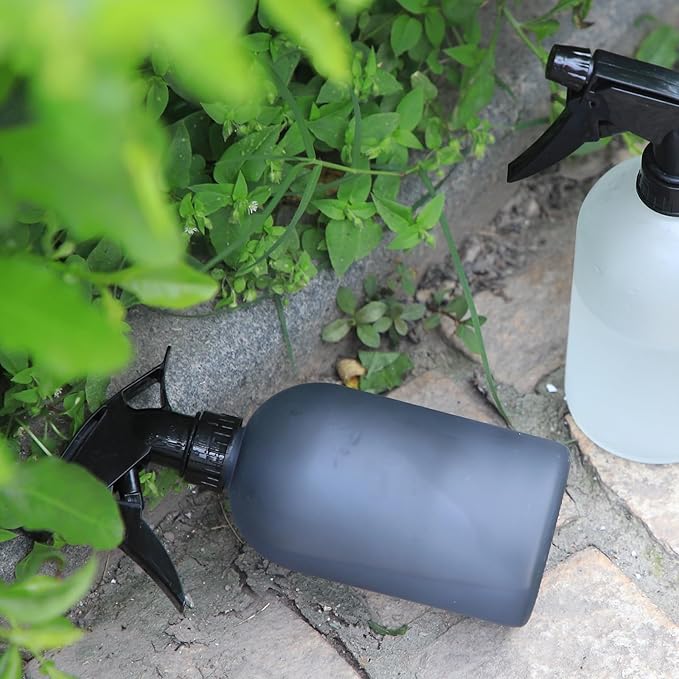 OFFIDIX Glass Spray Bottle, Fine Mist Plant Mister, Handheld Pressure Watering Can,Adjustable Nozzle Glass Spray Bottle,Handheld Spray Bottles for Garden Plants Cleaning Solutions(Gray)