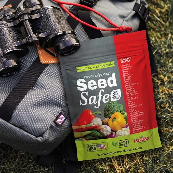 Gardeners Basics Seed Safe Kit โ 35 Easy-to-Grow Heirloom Vegetable Seeds for Beginners โ Non-GMO Garden Starter Set with 17,000+ Seeds โ Perfect Gardening Gift for New Gardeners or Families
