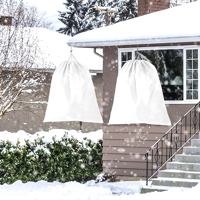 3 Pack Plant Covers Freeze Protection, 19.6" x 39.3" Frost Covers for Outdoor Plants with Drawstring, Plant Covers for Winter Tree Covers Freeze Protection, Winter Cold Weather Shrubs Jacket