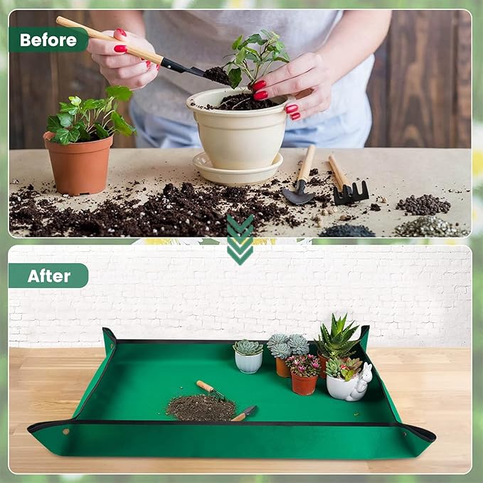 Extra Large Repotting Mat for House Plants Transplanting and Dirt Control Portable Potting Tray Waterproof Potting Mat for Indoor Plants Succulent Gardening Mat Plant Gift for Plant Lovers