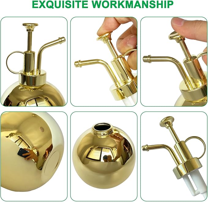 Plant Misting Bottle Stainless Steel Plant Sprayer, Small Watering Can Plant Misting Bottle Modern Gardening Tools for Indoor Potted Plants Watering and Misting