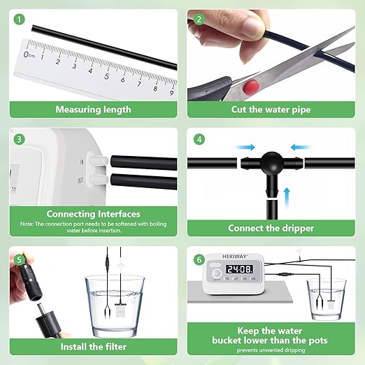 49FT Automatic Plant Watering System–HEKIWAY 390 Adjustable Watering Modes, Supports 15-20 Pots | Indoor Garden System & Vacation Plant Watering Devices, Auto Watering for Plants Outdoor