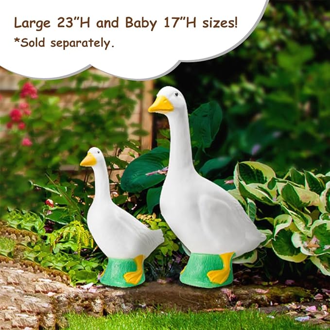 Fox Valley Traders Large White Goose, Plastic Garden Décor, 23” High