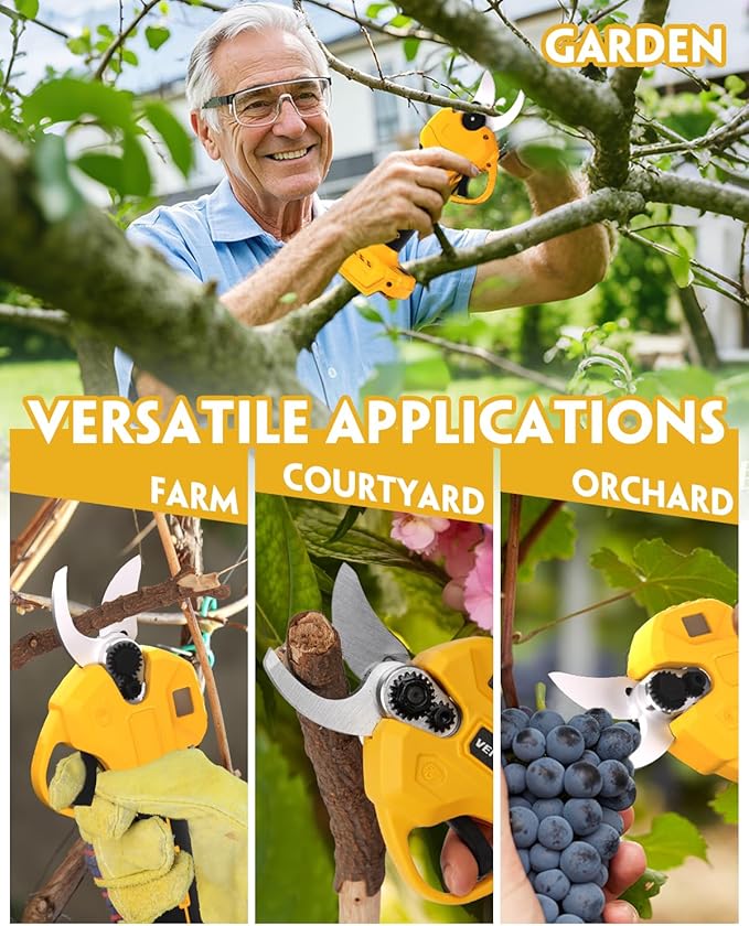 Brushless Electric Pruning Shears for DeWalt 20V Battery, Portable Cordless Branch Cutter Tree Trimmer with LCD Display&Replaceable Blade, 30mm 1.2'' Cutting Diameter for Gardening Tree (NO BATTERY)