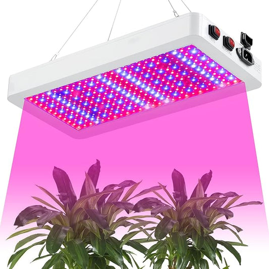 B1000W LED Plant Grow Light Dimmable,Best Grow Lights for Indoor Plants Full Spectrum, Seed Starting Seedlings Vegetable Hanging Growing Lamps, Double Switch Grow Light for Indoor Plants