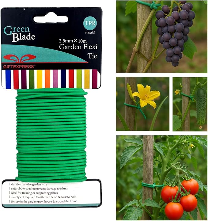 GiftExpress 32.8ft Garden Wire Soft Tie 32.8', Garden Plant Support for Tomatoes, Grapes, Vine Plants, Green House, Soft Twist Ties for Small Tree Against Wind