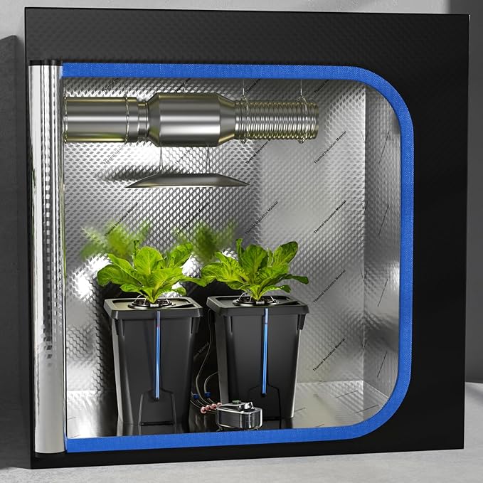 2 Buckets DWC Hydroponics Grow System with Top Drip Kit, 7 Gallon Deep Water Culture with Air Pump, Air Stone, Air Hose, Recirculating Drip Garden System