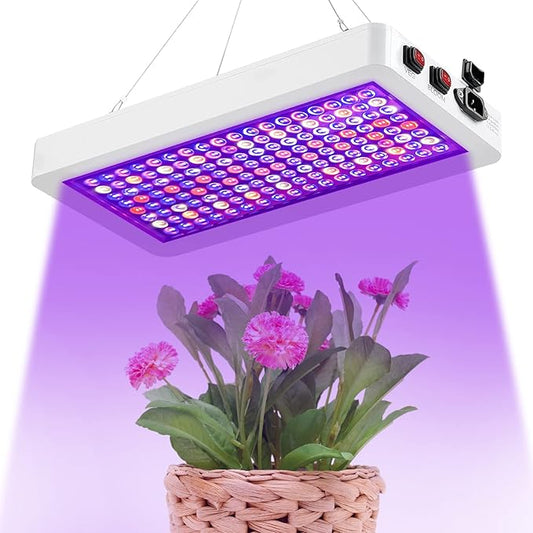 B1500W LED Plant Grow Light Dimmable,Best Grow Lights for Indoor Plants Full Spectrum, Seed Starting Seedlings Vegetable Hanging Growing Lamps, Double Switch Grow Light for Indoor Plants