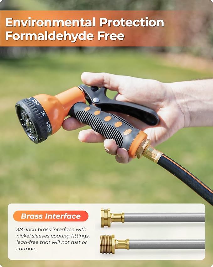 Ayleid Retractable Garden Hose Reel,1/2 in x 130 ft Wall Mounted Hose Reel, with 9- Function Sprayer Nozzle, Any Length Lock/Slow Return System/Wall Mounted/180°Swivel Bracket (Black)