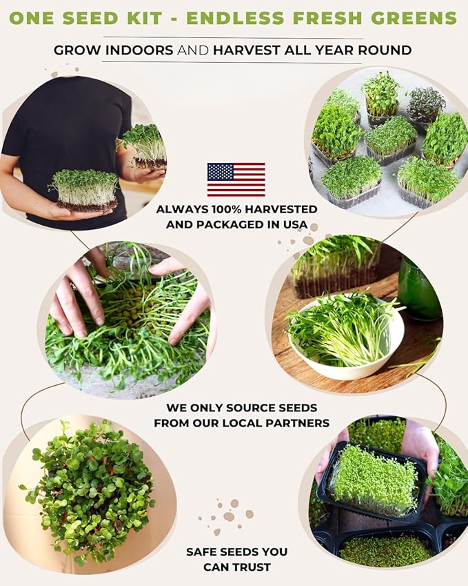 15 Tactiko Rapid Growth Microgreens & Vegetable Seed Kit – Heirloom Non-GMO Grown in USA – for Everyday or Survival Use – Sprout Indoors or Grow Full-Size Veggies in Soil, Containers, or Hydroponics