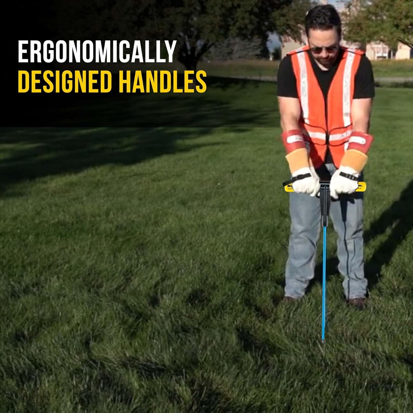 T&T Tools 54-Inch Mighty Probe Insulated Metal Soil Probe – 3/8" Metal Round Rod, Heavy Duty Design for Easy Penetration & Withdrawal, Soil Testing & Landscaping Tools, T-Handle, USA-Made-1 Pack