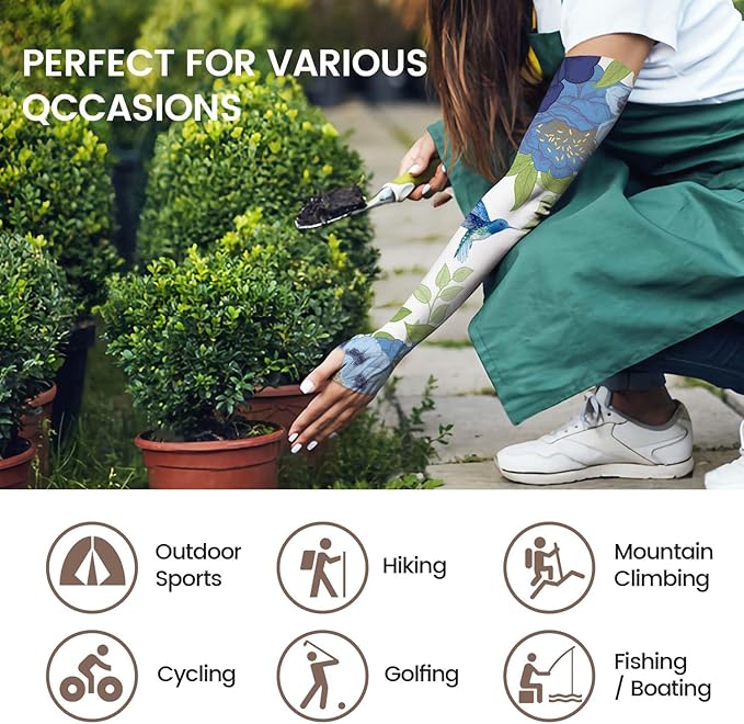 Gardening Sleeves Farm Sun Protection Arm Cooling Sleeves Thorn Proof Garden for Women Men with Thumb Hole