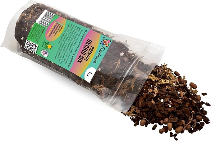 Premium Orchid Soil Mix by Gardenera - Hand Mixed New Zealand Pinus Radiata 100% Natural Potting Soil Bark Mix - for Phalaenopsis Orchid - 2 Quart - Made in USA