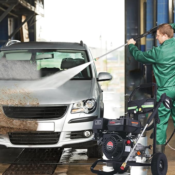 4200PSI Gas Pressure Washer 4.0GPM Gas Power Washer 212CC Gas Powered Washing Machine Commercial High Pressure Washer with 25ft Hose&5 Nozzles for Patio Garden Yard Vehicle,EPA/CARB/ETL