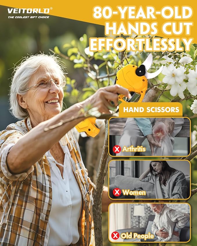 Brushless Electric Pruning Shears for DeWalt 20V Battery, Portable Cordless Branch Cutter Tree Trimmer with LCD Display&Replaceable Blade, 30mm 1.2'' Cutting Diameter for Gardening Tree (NO BATTERY)