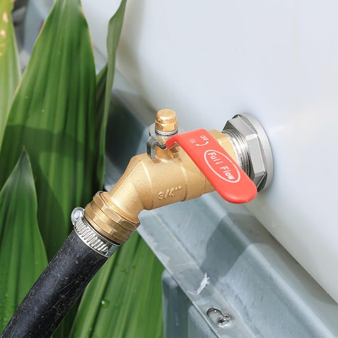 UNWAVER Garden Hose Full Flow Faucets Heavy Brass Bibb 3/4" Male NPT inlet Connection with Male GHT water hose outlet(3/4 inlet Long Handle and Butterfly Handle 2PCS)