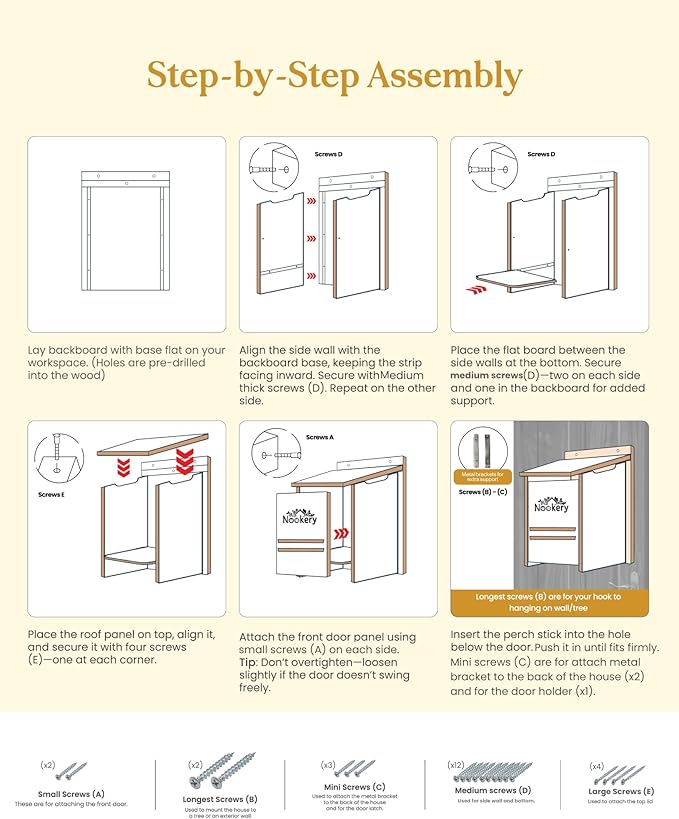Owl House for Outdoors – Premium Large Cedar Nesting Box – Prebuilt Wooden Birdhouse for Screech Owls – Easy to Hang with Two Hanger Brackets, Mounting Screws & Cedar Shavings