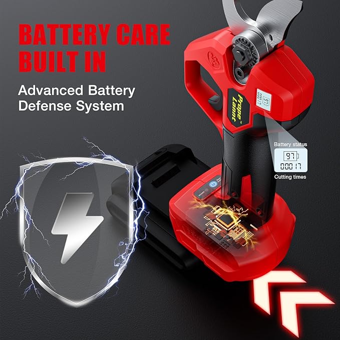 Pruning Shears for Milwaukee 18V Battery, Pruning Shears for Gardening, Cordless Motor with SK5 High-Carbon Steel Blade, 0.8-1.5" Cutting Capacity, LCD Display for Tree Pruning(No Battery)