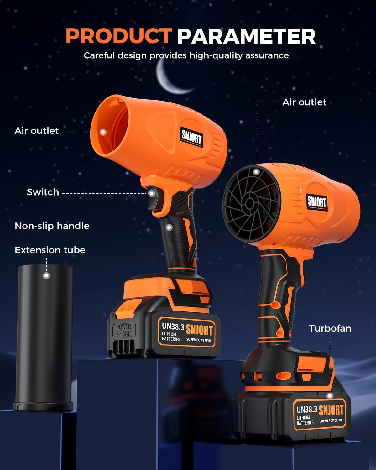 Leaf Blower Cordless with Battery and Charger,800,000 RPM,Extended Nozzle,Lightweight Handheld Design,Blower for Patio Cleaning,car Blowing Water,Blowing Leaves and Dust (Vitality Orange)