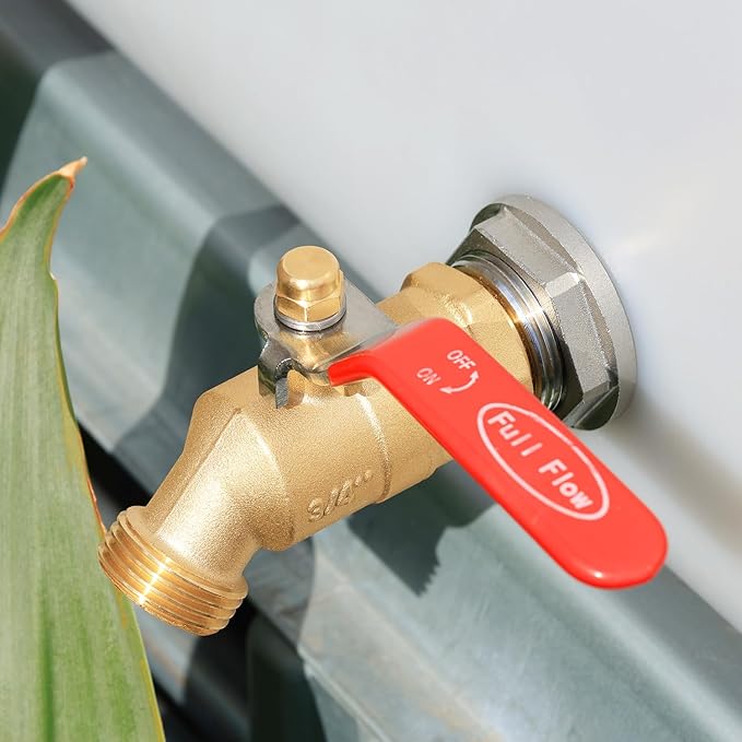 UNWAVER Garden Hose Full Flow Faucets Heavy Brass Bibb 3/4" Male NPT inlet Connection with Male GHT water hose outlet(3/4 inlet Long Handle and Butterfly Handle 2PCS)