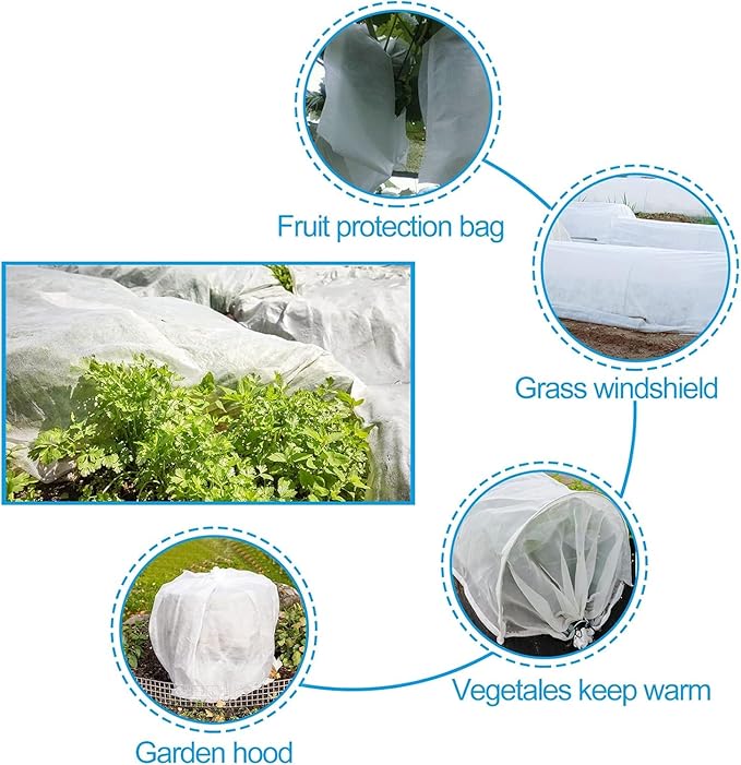 2 Pack Plant Covers Freeze Protection 10 x 30FT 1.2oz Frost Cloths Forst Blankets for Winter Floating Row Cover Frabic Plant Cover for Outdoor Vegetables Garden