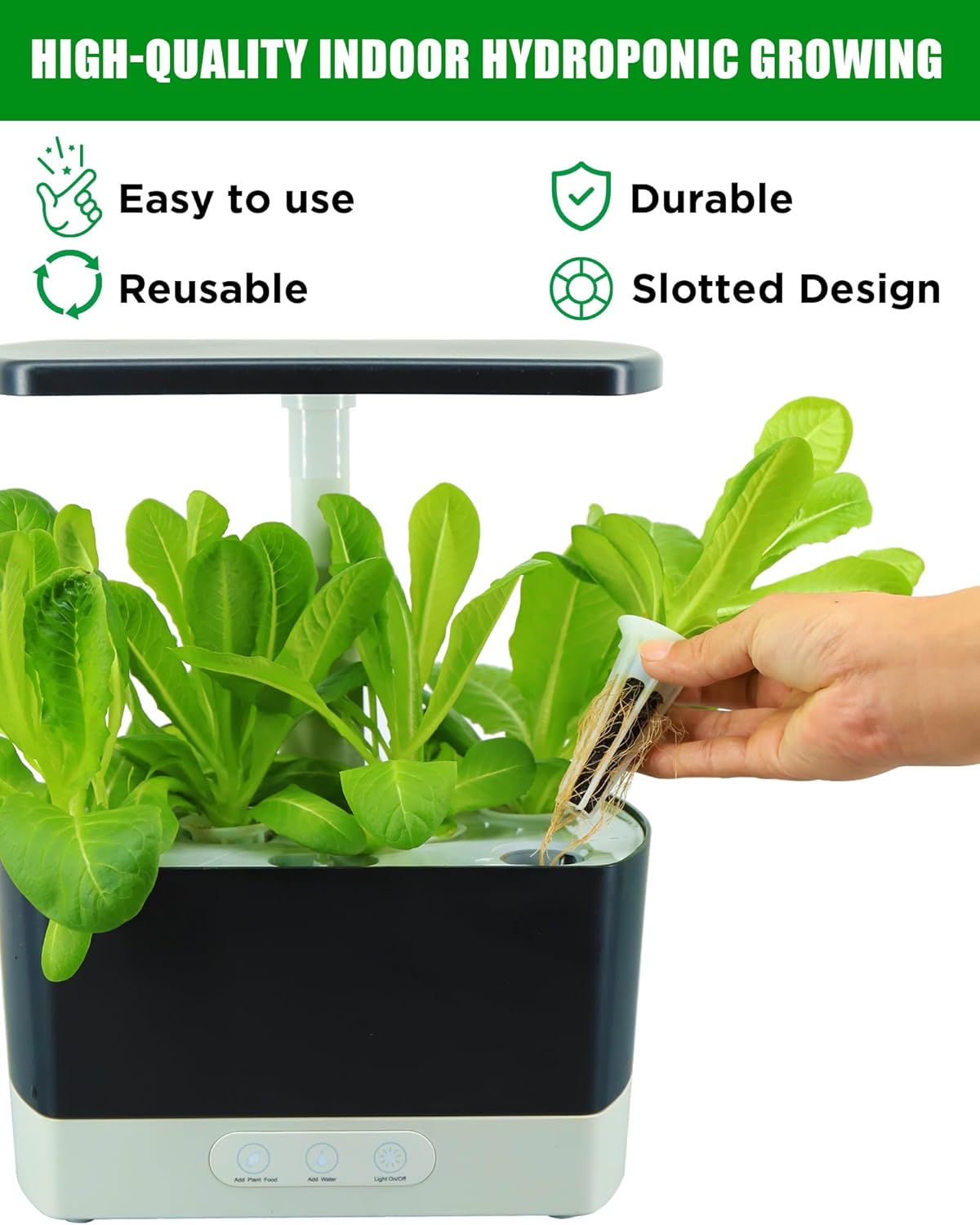 50 Pack Grow Baskets for Hydroponic Growing System, Seed pods Basket Compatible with aero Garden Grow Sponge Starter pods