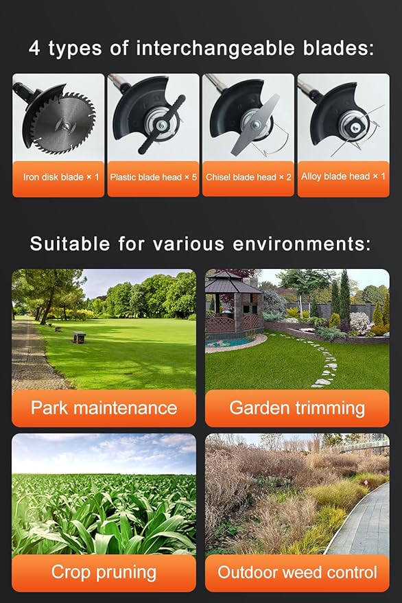 Cordless Weed Wacker,Electric Weed Eater,2 Batteries,Grass Trimmer Cordless,Lightweight and Foldable Design,Weed Erimmer, Green