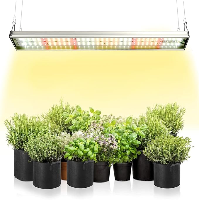 CANAGROW CG-400 LED Grow Lights for Indoor Plants, Upgraded Full Spectrum Plant Light with 5000K 3000K Daylight + 660nm Red Hanging Growing Lamps for Seed Starting Seedlings Succulents Vegetable
