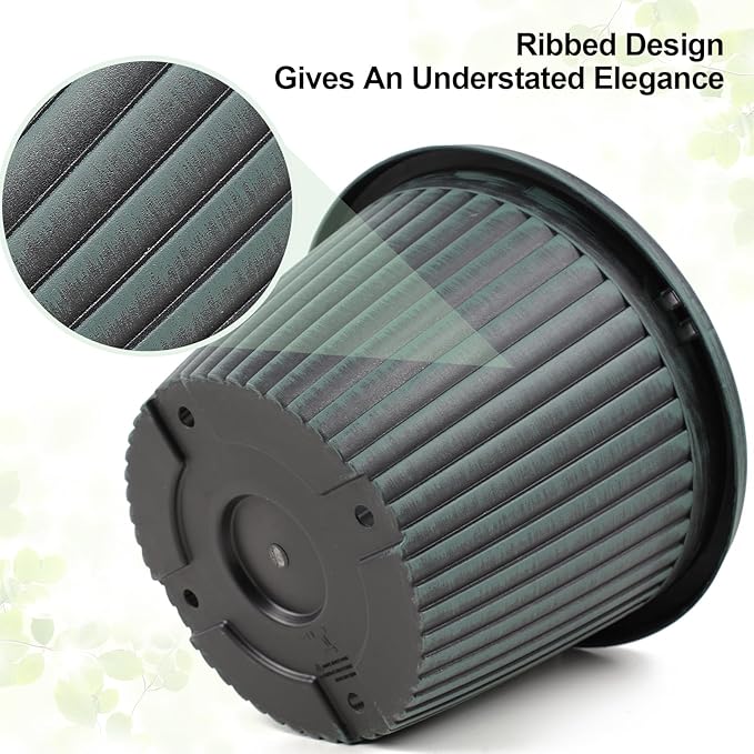 Large-Planter-Indoor-Outdoor Plant Pots, 14 inch 4 Pack Plastic Flower Pots with Saucer And Drainage Holes, Modern Garden Planters For Planting Medium Large Plants, Decorative Resin Garden Pots