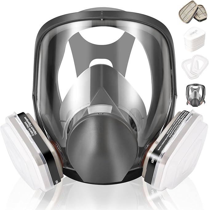 Gas Mask for Painting, Woodworking, Construction, Sanding, Spraying, Chemicals, DIY and More