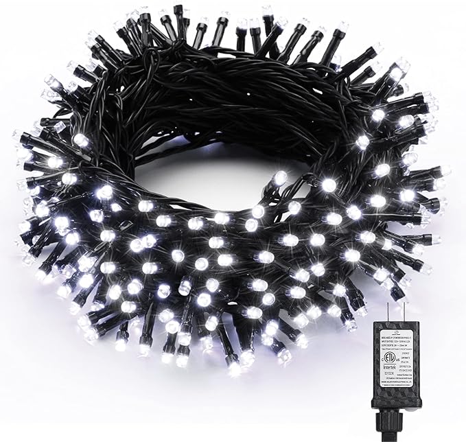 Brizled White Christmas Lights, 78.74ft 240 LED Mini String Lights Connectable, Plugin Christmas String Lights Outdoor, 8 Modes Christmas Tree Lights Waterproof for Indoor Outside Xmas Garden Decor