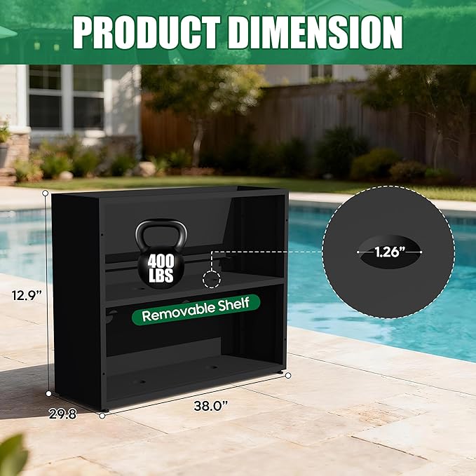 Large Metal Planter Box for Outdoor 38"Lx13"Wx30"H, Tall Rectangular Planters for Outdoor Patio/Porch/Cafe, All-Weather Durable Galvanized Steel, Modern Design for Plants, Flower,Garden, Black